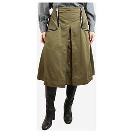 JW Anderson Jupe midi en nylon vert kaki avec fermeture éclair - taille UK 10 Vert