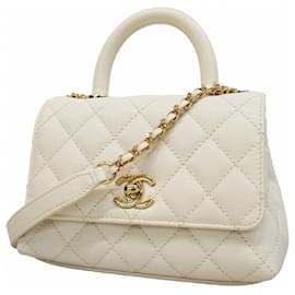 Chanel-Chanel Coco Handle Handbag-White