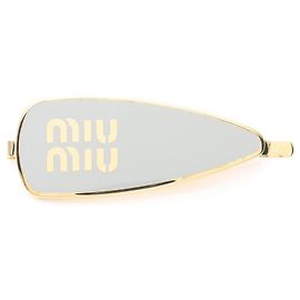 Fermaglio per capelli placcato oro Miu Miu Marrone D'oro