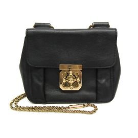 Borsa a spalla in pelle donna Chloé Elsie Nero