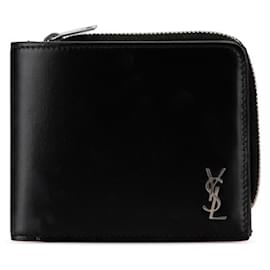 Saint Laurent-Saint Laurent Tiny Monogram East West Wallet-Black