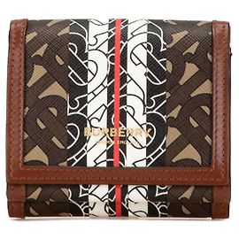 Portefeuille bi-fold Luna Monogram TB de Burberry Marron Blanc