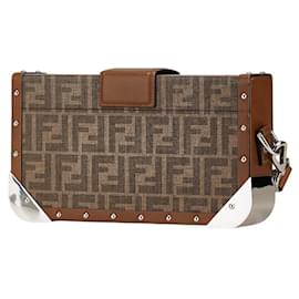 Fendi-Fendi Zucca Trunk Shoulder Bag-Brown