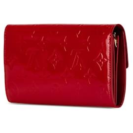 Louis Vuitton-Louis Vuitton Monogram Vernis Portefeuille Sarah Long Wallet-Red,Monogram