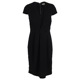 Abito midi con scollo a V Burberry in poliestere nero Nero