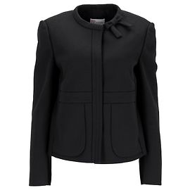 Schwarze Wolljacke mit Schleifendetail von Red Valentino Schwarz