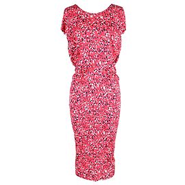 Autre Marque Robe midi imprimée Saloni en viscose rose Rose