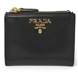 Prada Black Leather Coin Purse Black
