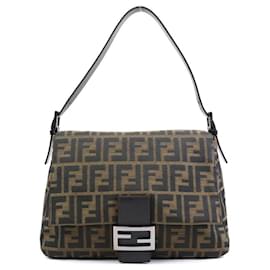 Fendi-Fendi Brown Canvas Shoulder Bag-Brown