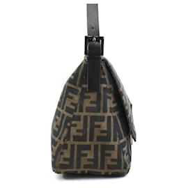 Fendi-Fendi Brown Canvas Shoulder Bag-Brown