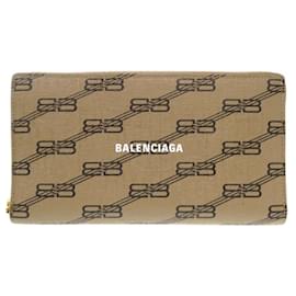 Balenciaga-Balenciaga Brown PVC Long Wallet-Brown