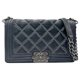 Chanel-Chanel Boy Shoulder Bag-Black,Silvery