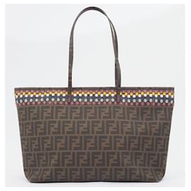 Fendi-Fendi Zucca Tote Bag-Brown