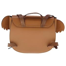 Gucci-GUCCI Koala Backpack Leather Brown Auth bs18271A-Brown