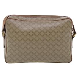 Céline-CELINE Macadam Canvas Shoulder Bag Beige Gold Auth 94801-Beige,Golden