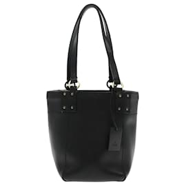 Gucci-GUCCI Tote Bag Leather Black Gold Auth fm3905-Black,Golden