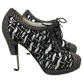 CHANEL Ankle boots T.EU 37.5 Cloth Black