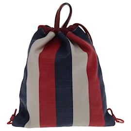 Gucci-GUCCI Backpack Canvas Blue Red 473872 Auth 94433-Red,Blue