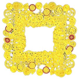 Cachecol de seda Chanel em azul marinho e amarelo Amarelo Azul marinho