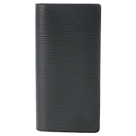 Louis Vuitton-Louis Vuitton Epi Portefeuille Brazza Noir Men's Long Wallet-Black