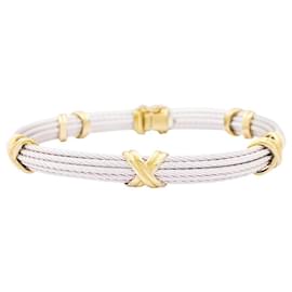 Fred-Fred 'Force 10' bracelet in steel and yellow gold.-Other