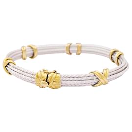 Fred-Fred 'Force 10' bracelet in steel and yellow gold.-Other