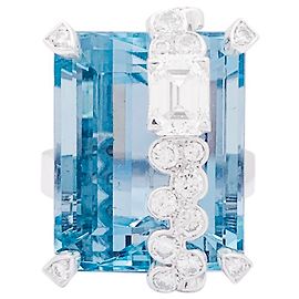 inconnue Aquamarine cocktail ring, diamonds, white gold. Other