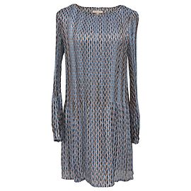 Maje Rockilane Geometric-Print Crepe Mini Dress in Blue Polyester Blue Light blue