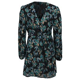 Robe mini à manches longues brodée Sandro Paris en polyester multicolore Multicolore