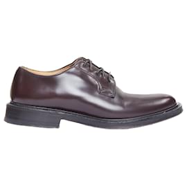 Church's-Church's Shannon burgundy smooth leather lace up classic loafers-Red,Dark red
