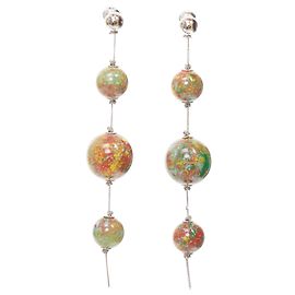 Burberry rote Marmorperlen Trio Ball Drop Ohrringe Grün