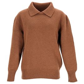Der gestrickte Kragenpullover von The Row aus brauner Merinowolle Braun