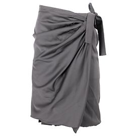 Falda mini envolvente Dries Van Noten en rayón gris Gris