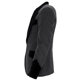 Dolce & Gabbana- Dolce & Gabbana Shawl Collar Single-Breasted Blazer in Grey Wool-Grey