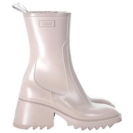 Bottes de pluie Chloé Betty en caoutchouc nude Marron Chair