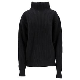 Autre Marque Hr. P. Strickpullover mit Rollkragen aus schwarzer Wolle Schwarz