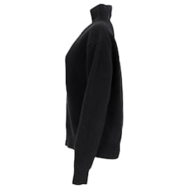 Autre Marque- Mr. P. Knitted Turtle Neck Sweater in Black Wool-Black