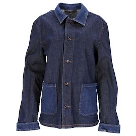 Apc  A.P.C. Chore Button-Down Jacket with Pockets in Blue Cotton Denim Blue