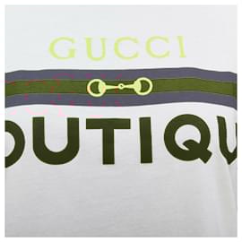 Gucci-Gucci yellow boutique vintage logo short sleeve tshirt-White,Cream