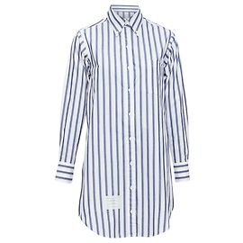 Thom Browne Thom e blue poplin cotton stripe button down shirt dress Blue