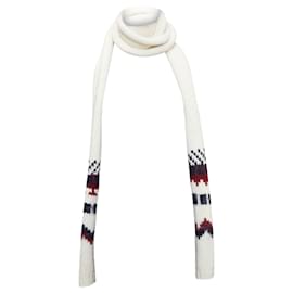 Saint Laurent-Cachecol longo em lã virgem azteca de Saint Laurent Hedi Slimane-Branco,Cru