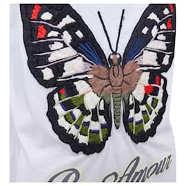 Gucci-Gucci L'Aveugle Par Armour butterfly embroidered tshirt-White