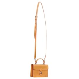 Ralph Lauren-Ralph Lauren Ricky tan leather hardware top handle crossbody satchel bag-Brown,Beige