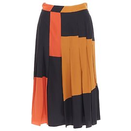 Falda plisada bicolor Bottega Veneta Negro