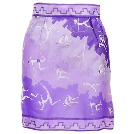 Saia de seda vintage com estampa de Cupido de Emilio Pucci Roxo