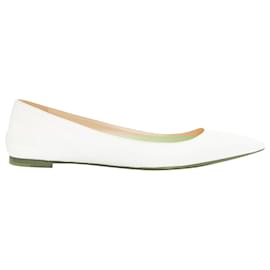 Christian Louboutin-Christian Louboutin off leather point toe flat shoes-White