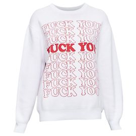Roter Pullover mit dem Slogan F YOU von Supreme Hysteric Glamour Weiß