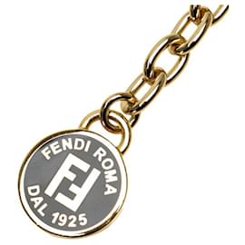 Fendi-Fendi Black and Gold Plated Leather Chain Belt-Black,Golden