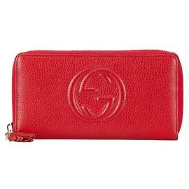 Carteira longa redonda com tassel Interlocking G Gucci Soho Vermelho