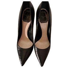 Christian Dior Black Leather Heels 10.5 cm Black